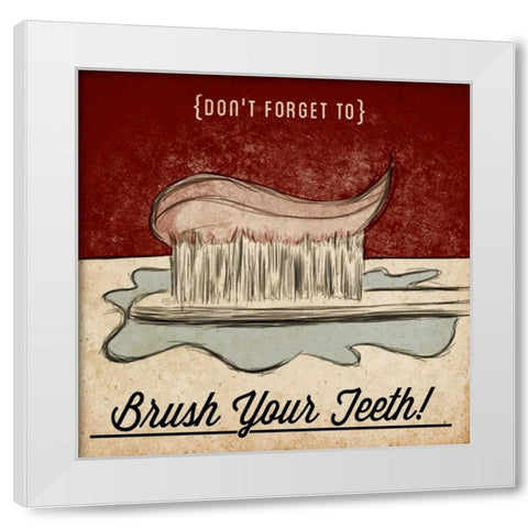 Wash Your Hands White Modern Wood Framed Art Print by SD Graphics Studio