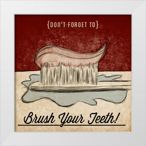Wash Your Hands White Modern Wood Framed Art Print by SD Graphics Studio