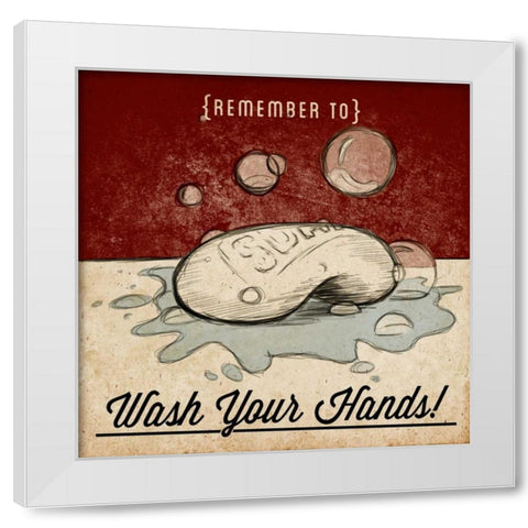 Brush Your Teeth White Modern Wood Framed Art Print by SD Graphics Studio