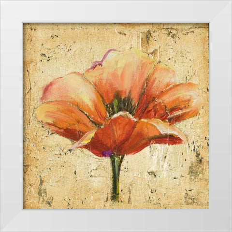Poppy III White Modern Wood Framed Art Print by Pinto, Patricia