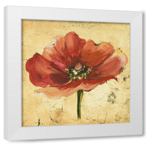 Poppy IV White Modern Wood Framed Art Print by Pinto, Patricia