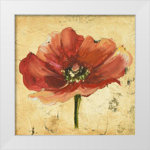 Poppy IV White Modern Wood Framed Art Print by Pinto, Patricia