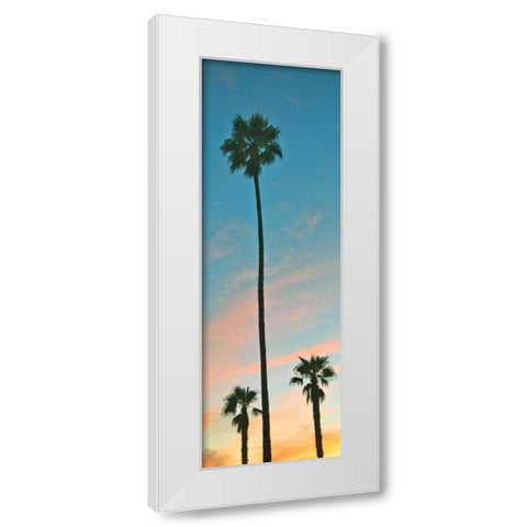 Sunset Palms White Modern Wood Framed Art Print by Peck, Gail