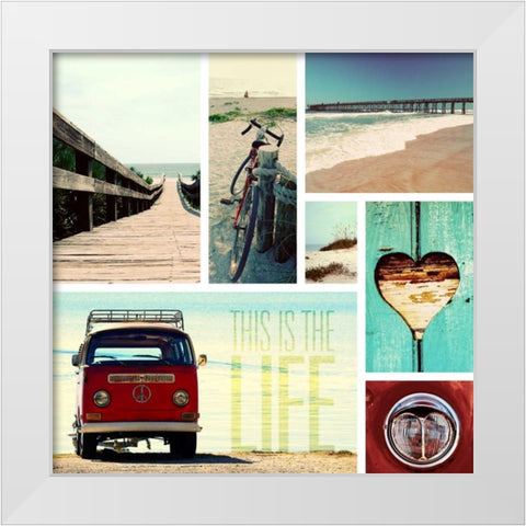 Beach Life I White Modern Wood Framed Art Print by Peck, Gail