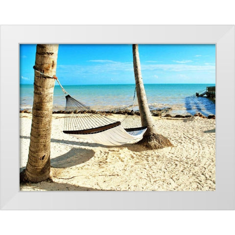 Under the Palms (24x18) White Modern Wood Framed Art Print by Peck, Gail