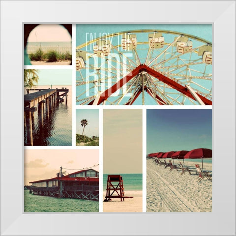 Beach Life II White Modern Wood Framed Art Print by Peck, Gail