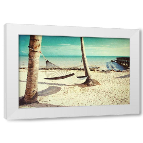 Under the Palms White Modern Wood Framed Art Print by Peck, Gail