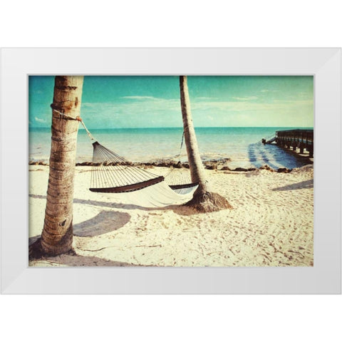 Under the Palms White Modern Wood Framed Art Print by Peck, Gail