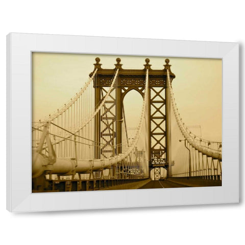 New York Bridge I White Modern Wood Framed Art Print by Rodriguez, Jairo
