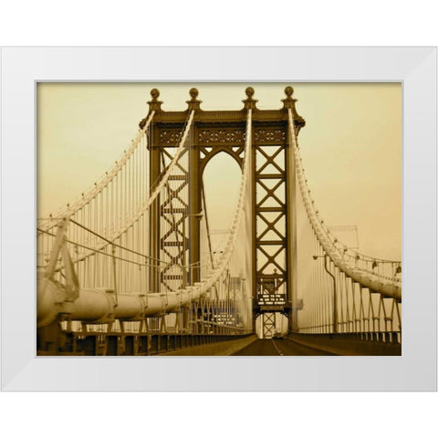 New York Bridge I White Modern Wood Framed Art Print by Rodriguez, Jairo