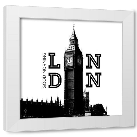 Good Morning London White Modern Wood Framed Art Print by Navas, Emily