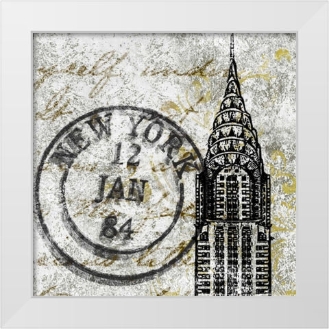 World Travel Border I White Modern Wood Framed Art Print by Navas, Emily