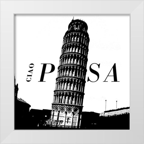 Ciao Pisa White Modern Wood Framed Art Print by Navas, Emily