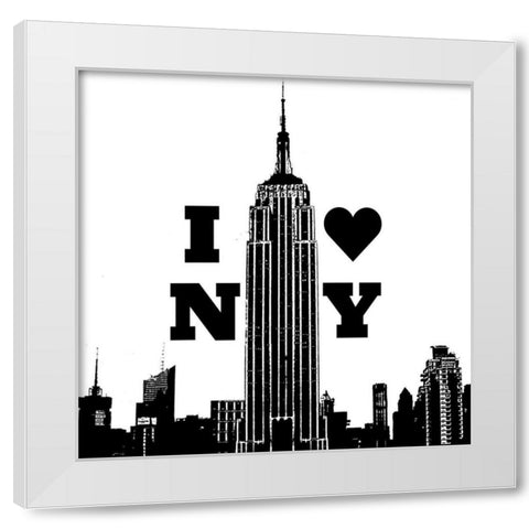 I Heart NY White Modern Wood Framed Art Print by Navas, Emily