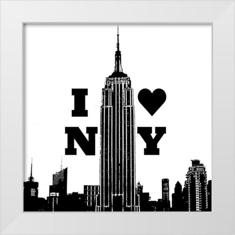 I Heart NY White Modern Wood Framed Art Print by Navas, Emily