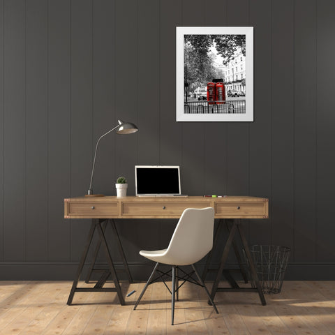 Telephone White Modern Wood Framed Art Print by Navas, Emily