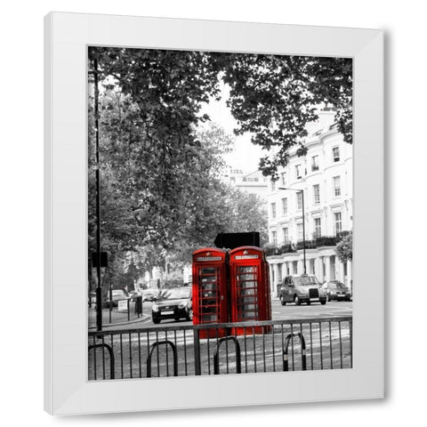 Telephone White Modern Wood Framed Art Print by Navas, Emily