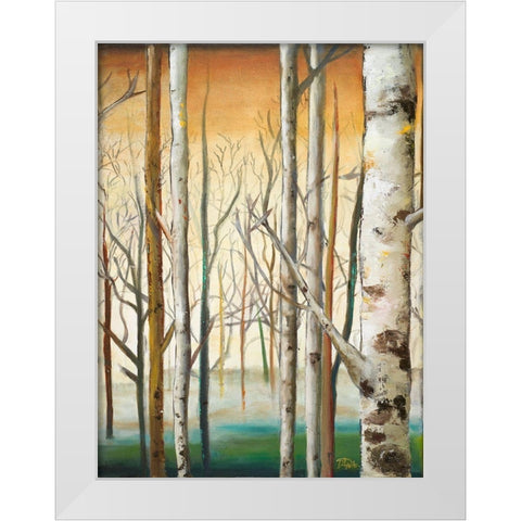 Gold Birch Forest II White Modern Wood Framed Art Print by Pinto, Patricia