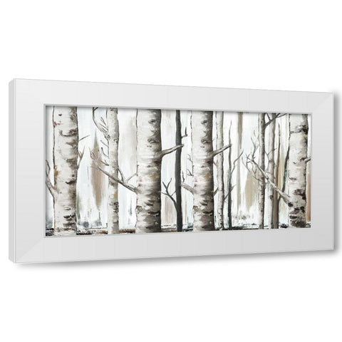 White Birch Forest White Modern Wood Framed Art Print by Pinto, Patricia