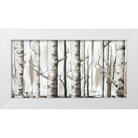 White Birch Forest White Modern Wood Framed Art Print by Pinto, Patricia