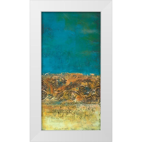 Rustic Frieze on Teal I White Modern Wood Framed Art Print by Loreth, Lanie