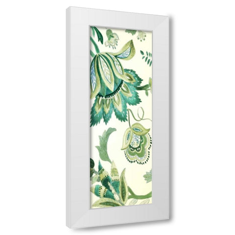 Green Capri Floral I White Modern Wood Framed Art Print by Loreth, Lanie