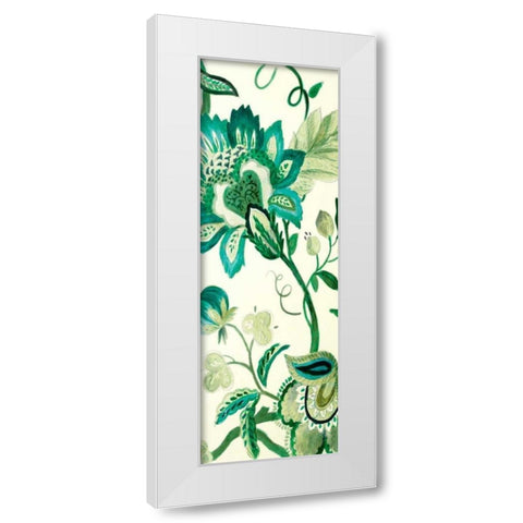 Green Capri Floral II White Modern Wood Framed Art Print by Loreth, Lanie