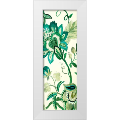 Green Capri Floral II White Modern Wood Framed Art Print by Loreth, Lanie