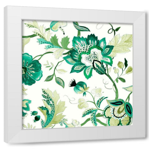 Green Capri Floral II White Modern Wood Framed Art Print by Loreth, Lanie