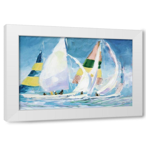 Sailing Away I White Modern Wood Framed Art Print by Slivka, Jane