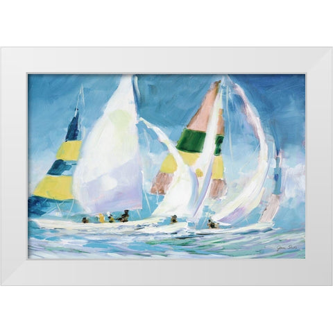 Sailing Away I White Modern Wood Framed Art Print by Slivka, Jane