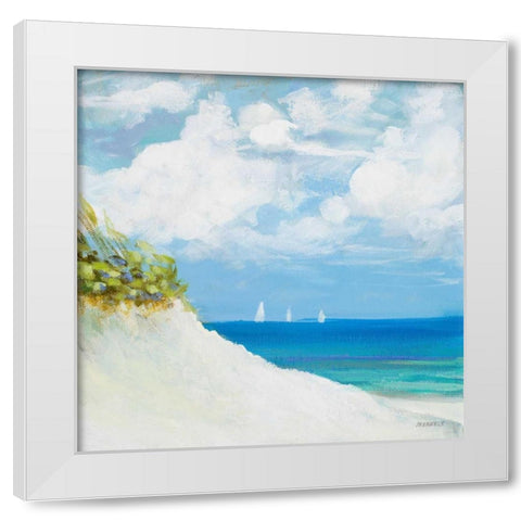 Seaside I White Modern Wood Framed Art Print by Meneely, Dan