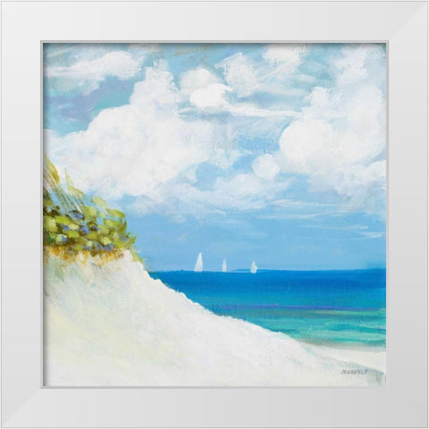 Seaside I White Modern Wood Framed Art Print by Meneely, Dan