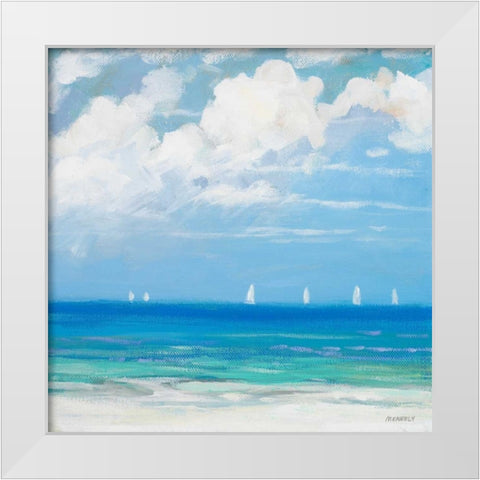 Seaside II White Modern Wood Framed Art Print by Meneely, Dan