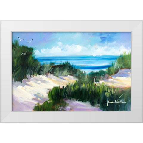 Dune Shoreside White Modern Wood Framed Art Print by Slivka, Jane
