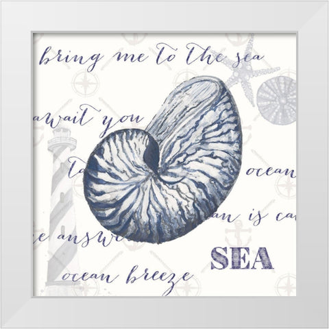 Indigo Ocean Treasures II White Modern Wood Framed Art Print by Ritter, Gina