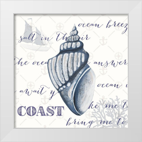 Indigo Ocean Treasures III White Modern Wood Framed Art Print by Ritter, Gina