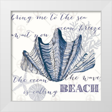 Indigo Ocean Treasures IV White Modern Wood Framed Art Print by Ritter, Gina