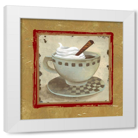 Golden Coffee I White Modern Wood Framed Art Print by Medley, Elizabeth