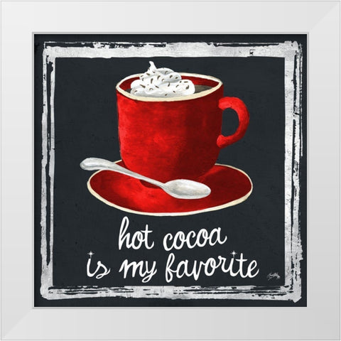 Whimsical Hot Cocoa Holiday I White Modern Wood Framed Art Print by Medley, Elizabeth