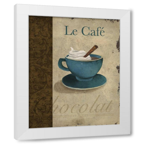 Le Cafe White Modern Wood Framed Art Print by Medley, Elizabeth