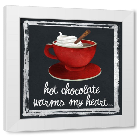 Whimsical Hot Cocoa Holiday II White Modern Wood Framed Art Print by Medley, Elizabeth