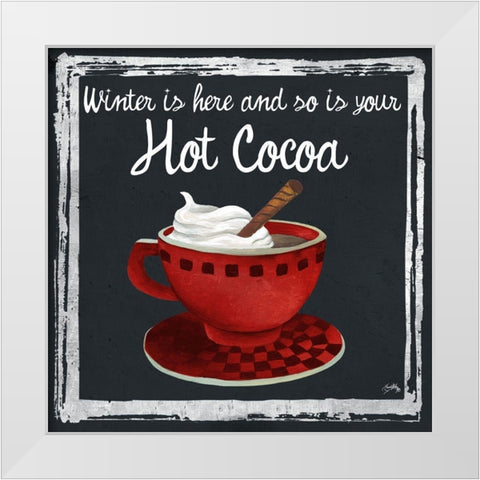 Whimsical Hot Cocoa Holiday IV White Modern Wood Framed Art Print by Medley, Elizabeth