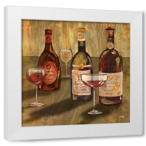 Bottle of Wine II White Modern Wood Framed Art Print by Medley, Elizabeth