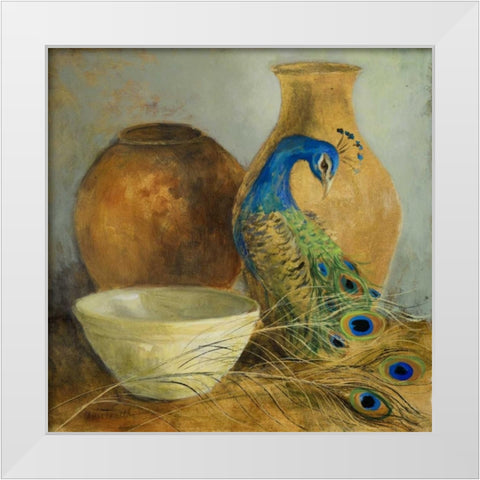 Peacock Vessels II White Modern Wood Framed Art Print by Loreth, Lanie