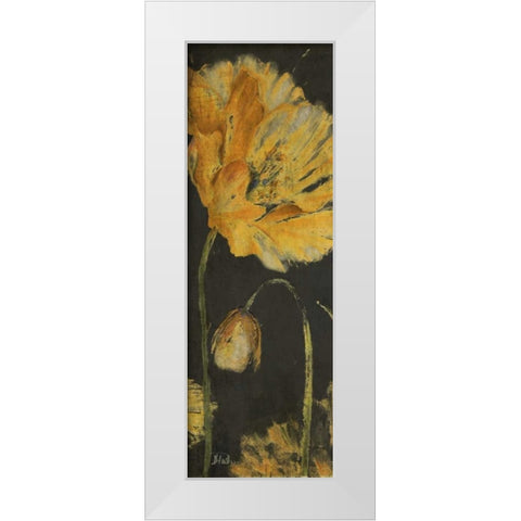 Poppy Garden Panel I White Modern Wood Framed Art Print by Pinto, Patricia