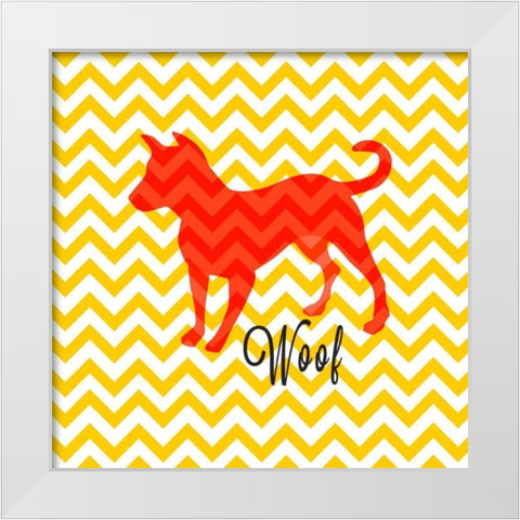 Chevron Dog White Modern Wood Framed Art Print by Studio, Sd Graphics