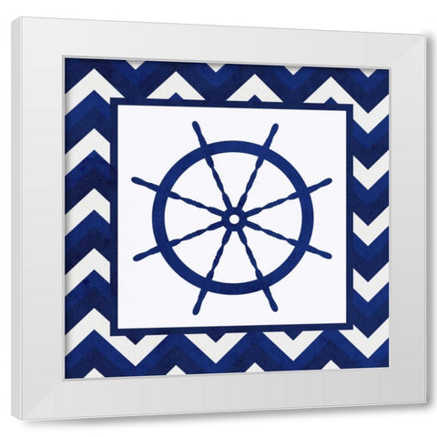 Boxed Wheel White Modern Wood Framed Art Print by SD Graphics Studio