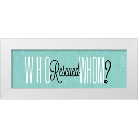 Who Rescued Whom White Modern Wood Framed Art Print by SD Graphics Studio
