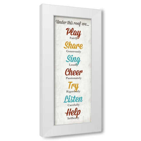 Under this Roof White Modern Wood Framed Art Print by SD Graphics Studio